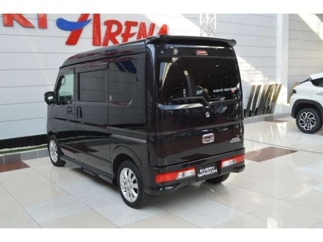 エブリィワゴン PZターボスペシャル ハイルーフ 4WD　ワンオーナー車ハイルーフ4WDターボセーフティサポート搭載アイドリングストップストップ両側オートスライドドア&オートステップ7インチワイドナビTVバックカメラETCドライブレコーダーLEDライト 660