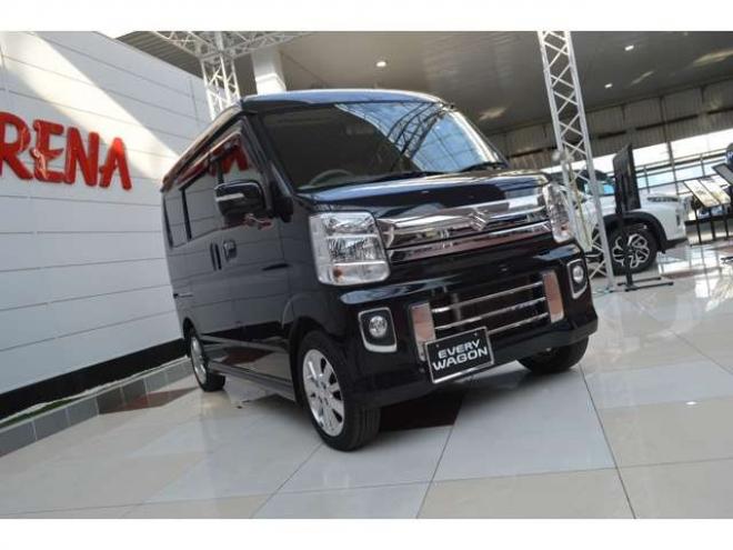 エブリィワゴン PZターボスペシャル ハイルーフ 4WD　ワンオーナー車ハイルーフ4WDターボセーフティサポート搭載アイドリングストップストップ両側オートスライドドア&オートステップ7インチワイドナビTVバックカメラETCドライブレコーダーLEDライト 660