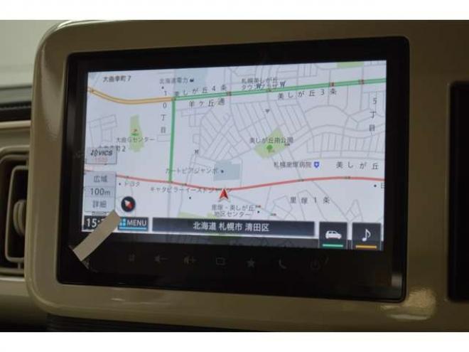 ワゴンRスマイルハイブリッド X 4WD　クリームコーデセーフティサポートスズキコネクト対応9インチ全方位ナビLEDハイブリット4WDセーフティサポート搭載アイドリングストップハイビームアシストLEDライト両側オートスライドドアパーキングセンサー 登録済未使用車 660