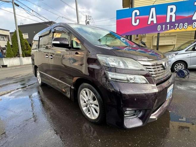 ヴェルファイア2.4 Z 4WD　片側パワースライドドア　寒冷地仕様　地デジ　Bluetooth　プッシュスタート　ETC　純正アルイホイール　社外アルミホイール冬　バックモニター　横滑り防止装置　コーナセンサー　インテリキー 2400