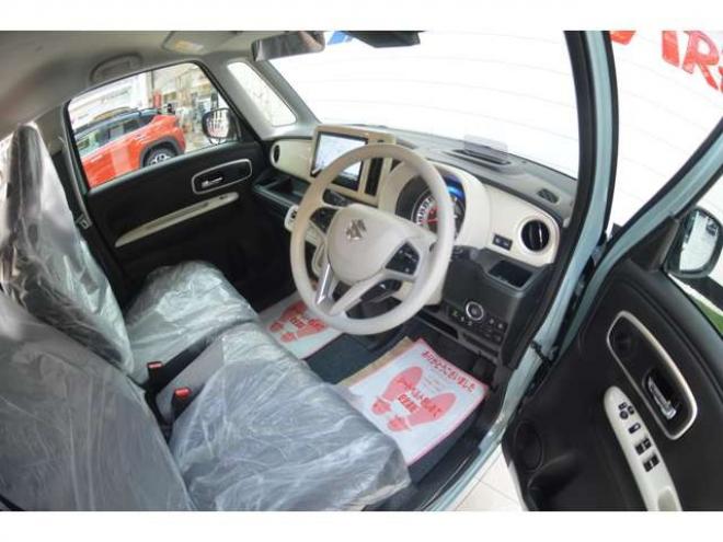 ワゴンRスマイルハイブリッド X 4WD　クリームコーデセーフティサポートスズキコネクト対応9インチ全方位ナビLEDハイブリット4WDセーフティサポート搭載アイドリングストップハイビームアシストLEDライト両側オートスライドドアパーキングセンサー 登録済未使用車 660