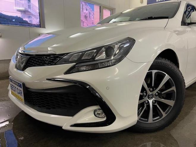 マークX寒冷地仕様　禁煙車　純正エンジンスターター　前後ドライブレコーダー　トヨタセーフティセンス　純正ナビ　フルセグ地デジ　ＤＶＤ再生　Ｂｌｕｅｔｏｏｔｈオーディオ　バックカメラ　純正ＬＥＤヘッドライト 4WD 2500 4Dr