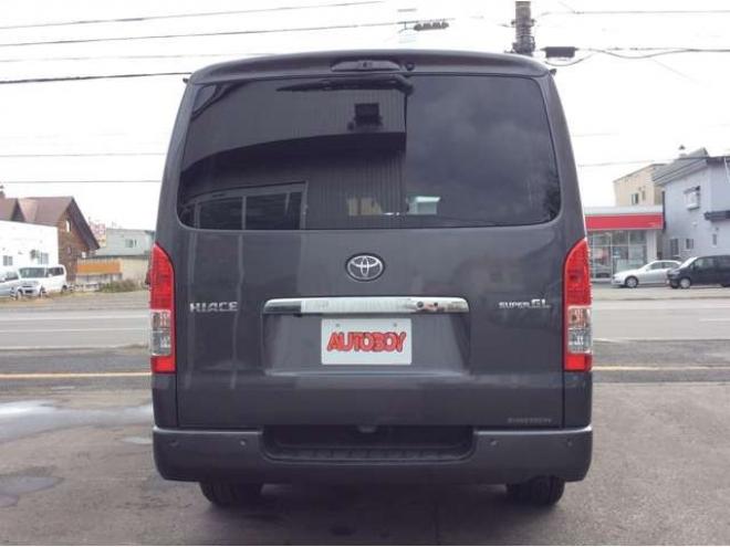 ハイエースバン2.8 スーパーGL ロング ディーゼルターボ 4WD　リアヒーター&クーラー　プッシュスタート　スマキー　ステアリングスイッチ　オートハイビーム　パノラミックビューモニター　純正ナビ　フルセグTV　ドラレコ　ETC　インナーミラー　横滑り防止　フロントフォグ 2800