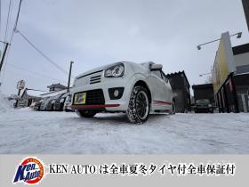 アルト　ALTO TURBO RS 4WD本州仕入　寒冷地仕様　ブレーキアシスト　TURBO 5AG 純正ワンセグナビ　シートヒーター　HIDヘッド　PUSHスタート　スマートキースペアー有　１５インチアルミ　エンジンオイル交換　スタットレス付　スポーツマフラー付　ETC 4WD 660 ５Dr