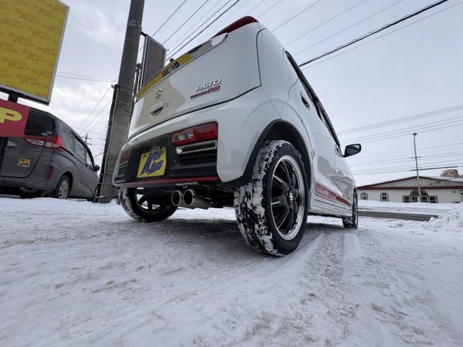 アルトALTO TURBO RS 4WD本州仕入　寒冷地仕様　ブレーキアシスト　TURBO 5AG 純正ワンセグナビ　シートヒーター　HIDヘッド　PUSHスタート　スマートキースペアー有　１５インチアルミ　エンジンオイル交換　スタットレス付　スポーツマフラー付　ETC 4WD 660 ５Dr