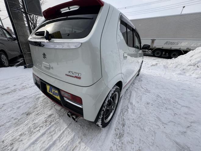 アルトALTO TURBO RS 4WD本州仕入　寒冷地仕様　ブレーキアシスト　TURBO 5AG 純正ワンセグナビ　シートヒーター　HIDヘッド　PUSHスタート　スマートキースペアー有　１５インチアルミ　エンジンオイル交換　スタットレス付　スポーツマフラー付　ETC 4WD 660 ５Dr