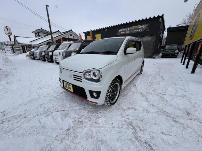 アルトALTO TURBO RS 4WD本州仕入　寒冷地仕様　ブレーキアシスト　TURBO 5AG 純正ワンセグナビ　シートヒーター　HIDヘッド　PUSHスタート　スマートキースペアー有　１５インチアルミ　エンジンオイル交換　スタットレス付　スポーツマフラー付　ETC 4WD 660 ５Dr