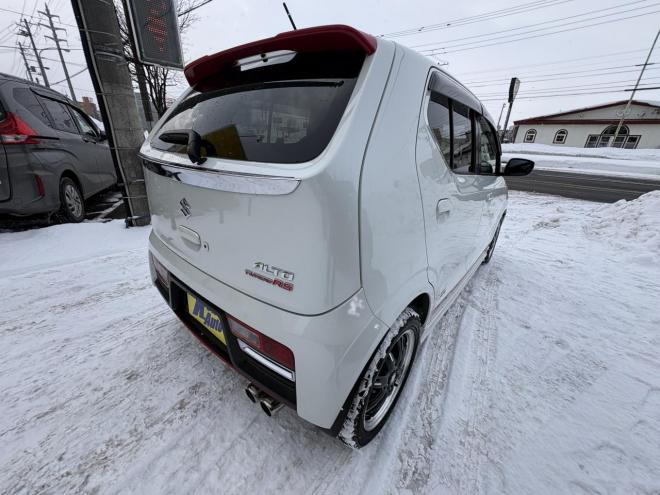 アルトALTO TURBO RS 4WD本州仕入　寒冷地仕様　ブレーキアシスト　TURBO 5AG 純正ワンセグナビ　シートヒーター　HIDヘッド　PUSHスタート　スマートキースペアー有　１５インチアルミ　エンジンオイル交換　スタットレス付　スポーツマフラー付　ETC 4WD 660 ５Dr