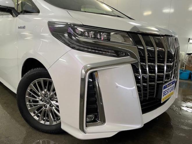 アルファードハイブリッドＳＲ　本州仕入　寒冷地仕様　禁煙車　純正ブラックレザーシート　純正１７インチＡＷ　社外１６ＡＷ＋スタッドレスタイヤ付　純正ナビ　地デジ　Ｂｌｕｅｔｏｏｔｈオーディオ　純正リアフリップダウンモニター　ＥＴＣ 4WD 2500 5Dr