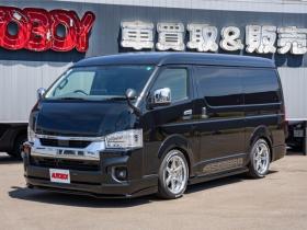 ハイエース　2.7 GL ロング ファインテックツアラー 4WD　415COBRA　ファントムヘッドライトシステム&フェイスリフトキット&F/S/R/ルーフスポ/ボンネット/プレステージテールランプ&バッドラッカーSD-6プレミアムフォージッド18インチAW　TOYO　H30　225/50R18 2700