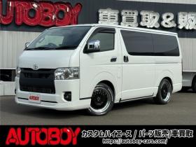 ハイエースバン　2.8ダークプライムIIマルチロールトランスポータータイプIロングディーゼルターボ4WD　寒冷地仕様　ワンオーナー　ESSEX　ENCM18インチAW　ESSEXフロントリップスポイラー　ローダウン　パワースライドドア　LEDテール　415COBRAシートカバー&ローフォルムフェンダー&ステアリング 2800