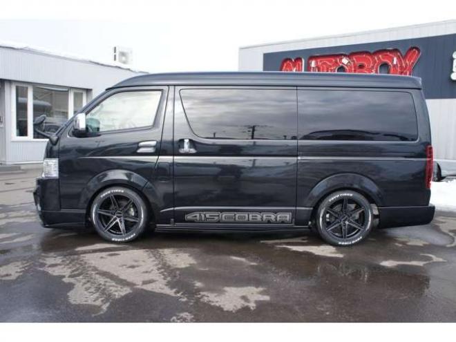 ハイエース2.7 GL ロング ファインテックツアラー 4WD　415COBRA　ファントムヘッドライトシステム&フェイスリフトキット&F/S/R/ルーフスポ/ボンネット/プレステージテールランプ&バッドラッカーHP-6プレミアムフォージッド18インチAW　TOYO　H30　225/50R18 2700