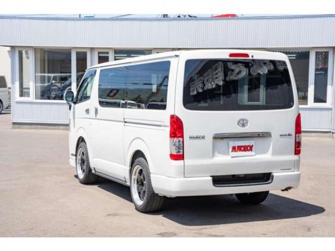 ハイエースバン2.8 スーパーGL ダークプライムII ロングボディ ディーゼルターボ 4WD　モデリスタフロントスポイラー　ワーク18インチAW　8インチナビTV 両側電動パワースライドドア 415COBRAフラットキット(ベッドキット) 2800