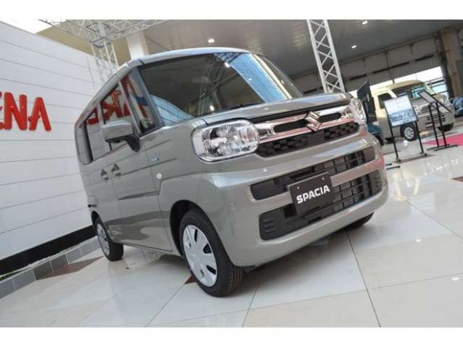 スペーシアハイブリッド X 4WD　全方位モニタ-ナビセーフティSコネクト対応ハイブリット4WDセーフティサポート搭載アイドリングストップ横滑り防止装置ハイビームアシストLEDライト両側オートスライドドアパーキングセンサー 登録済未使用車 660