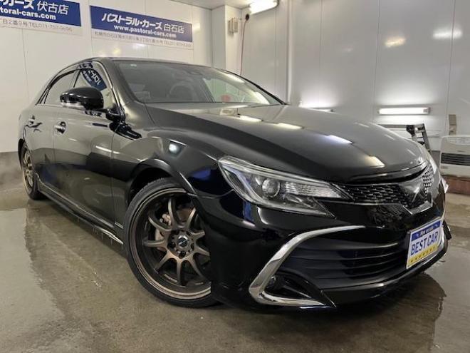 マークX２５０G　Ｆｏｕｒ　本州仕入　寒冷地仕様　禁煙車　ＴＥＩＮ車高調　トヨタセーフティセンス　ＷＯＲＫエモーション１９インチＡＷ　社外１６ＡＷ＋スタッドレスタイヤ付　純正ナビ　地デジ　Ｂｌｕｅｔｏｏｔｈ　バックカメラ 4WD 2500 4Dr