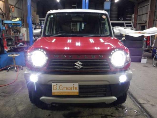 ハスラーJスタイルIII 4WD　ナビ・TV・B/T・後期型・前席シートヒーター・スマートキー・プッシュスタート・HID・ETC・LEDフォグランプ・アイドリングストップ・オートライト・衝突軽減・ルーフレール・DVD再生・ミラーヒーター 660