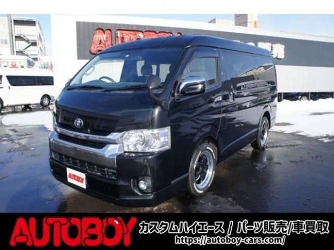 ハイエース2.7 GL ロング ミドルルーフ 4WD　社外メモリーナビTV　バックカメラ　ワークエクストラップ17インチアルミ　415コブラフロントスポイラー　パワースライドドア　LEDヘッドライト　Wエアバック　スマートキー　AC100V 2700