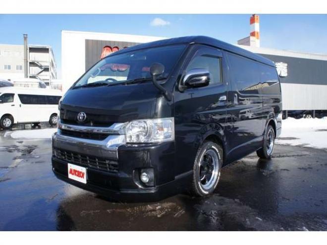 ハイエース2.7 GL ロング ミドルルーフ 4WD　社外メモリーナビTV　バックカメラ　ワークエクストラップ17インチアルミ　415コブラフロントスポイラー　パワースライドドア　LEDヘッドライト　Wエアバック　スマートキー　AC100V 2700