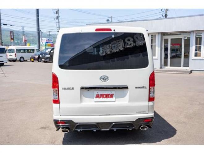 ハイエースバン2.8 スーパーGL ダークプライムII ロングボディ ディーゼルターボ 4WD　ESSEXカスタム　FリップスポイラーVer.4　サイドライナー　クワトロリアバンパー　プログレスIバッドパネル　17インチELホイール　ヨコハマPARADA　415COBRAフラットキット 2800