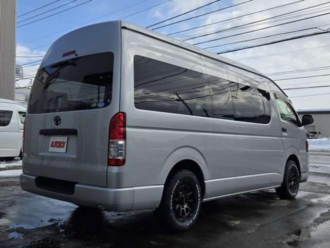 ハイエースバン2.8 DX ワイド スーパーロング ハイルーフ GLパッケージ ディーゼルターボ 4WD　COBRA丸目ヘッドライトKIT　SAFARIフロントスポイラー　リアヒーター&クーラー　キーレス　純正ナビ　ワンセグTV　Bカメラ　オートマチックハイビーム　横滑り防止　車線逸脱　衝突被害軽減　ETC　電動格納ミラー 2800