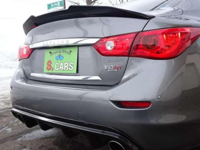 スカイライン3.5 350GT FOUR ハイブリッド タイプSP　本州車 ハイブリットシステム2年保証/走行距離無制限　 4WD フロントリップ　リヤスポイラー　黒本革シート　全方位カメラ　純正ナビ　純正19インチAW　パワーシート　バックカメラ　レーンアシスト　シートメモリ 3500