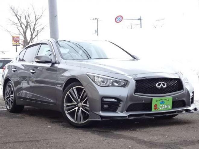 スカイライン3.5 350GT FOUR ハイブリッド タイプSP　本州車 ハイブリットシステム2年保証/走行距離無制限　 4WD フロントリップ　リヤスポイラー　黒本革シート　全方位カメラ　純正ナビ　純正19インチAW　パワーシート　バックカメラ　レーンアシスト　シートメモリ 3500