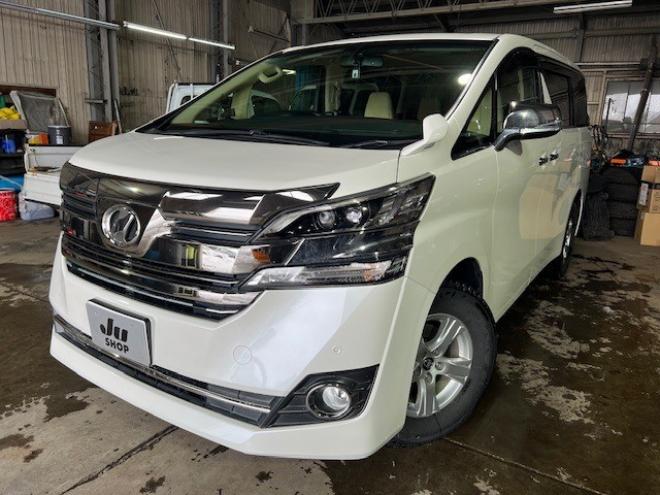 ヴェルファイア2.5 V 4WD　車検R10年1月・SDナビ・リフトアップ・純正リアモニター・両側パワースライド・メモリー付パワーシート・トーヨーオープンカントリー16AWセット・スタッドレスタイヤセット・ドライブレコーダー・エンジンスターター 2500