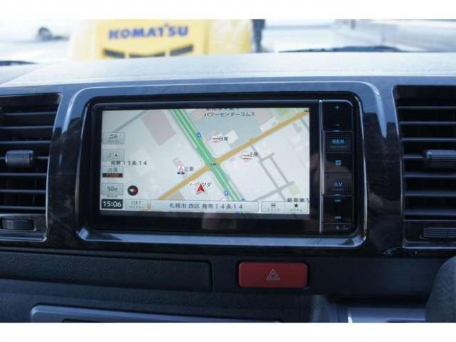 ハイエースバン2.8 スーパーGL ダークプライムII ロングボディ ディーゼルターボ 4WD　ワンオーナー　メモリーナビTV　バックカメラ　ワークエクストラップ17インチAW　ローダウン　415コブラフロントスポイラー　両側パワースライドドア　AC100V　トヨタセーフティセンス　寒冷地仕様 2800