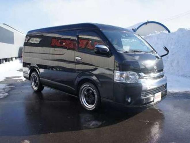 ハイエース2.7 GL ロング ミドルルーフ 4WD　社外メモリーナビTV　バックカメラ　ワークエクストラップ17インチアルミ　415コブラフロントスポイラー　パワースライドドア　LEDヘッドライト　Wエアバック　スマートキー　AC100V 2700