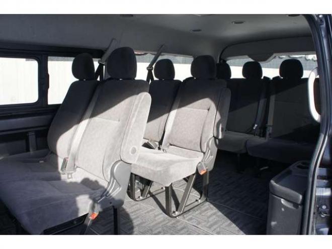 ハイエース2.7 GL ロング ミドルルーフ 4WD　社外メモリーナビTV　バックカメラ　ワークエクストラップ17インチアルミ　415コブラフロントスポイラー　パワースライドドア　LEDヘッドライト　Wエアバック　スマートキー　AC100V 2700