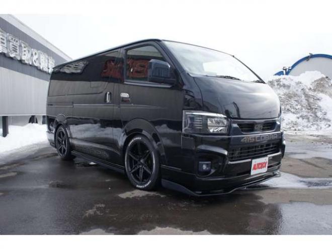 レジアスエース2.8 スーパーGL ダークプライム ロングボディ ディーゼルターボ 4WD　415COBRAオフィシャルコンプリート　ファントムヘッドライトシステム&新作HP-6　18インチホイール&フェイスリフトキット&フルエアロ&フローティングリップ&ローフォルムフェンダー　玄武2インチダウンブロック 2800
