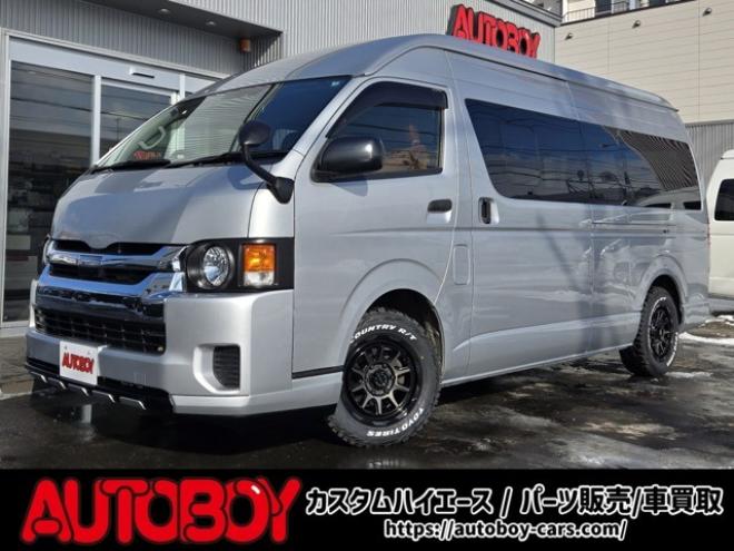 ハイエースバン2.8 DX ワイド スーパーロング ハイルーフ GLパッケージ ディーゼルターボ 4WD　COBRA丸目ヘッドライトKIT　SAFARIフロントスポイラー　リアヒーター&クーラー　キーレス　純正ナビ　ワンセグTV　Bカメラ　オートマチックハイビーム　横滑り防止　車線逸脱　衝突被害軽減　ETC　電動格納ミラー 2800