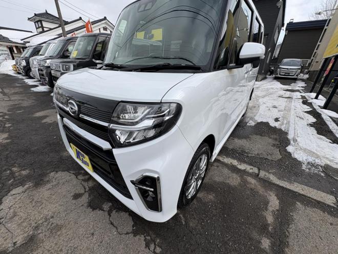 タントTANTO CUSTOM 4WD　X (禁煙車）ワンオーナー　寒冷地仕様　ワンタッチ両パワースライドドア　エンジンスタータ　ブルートースフルセブナビ　バックカメラ　ドラレコ　ハーフレザーシート　ETC　LED シートヒーター　夏タイヤ付　エンジンオイル交換 4WD 660 5Dr