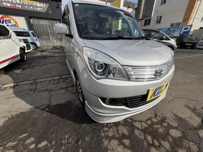 ソリオSORIO 4WD S　寒冷地仕様　両側パワースライドドア　HID ＶＳＣ　純正エアロ　リアスポ　Bluetoothフルセグナビ　バックカメラ　　エンジンスターター　アルミ　スタットレスＶＲＸ３　夏タイヤ付　エンジンオイル交換　禁煙車 4WD 1200 ５Dr