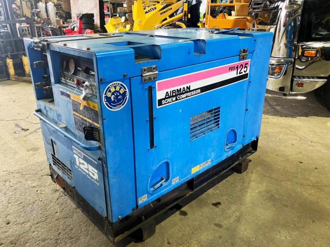 コンプレッサー北越　中古　エアマン　PDS125S　エンジンコンプレッサー　動力源