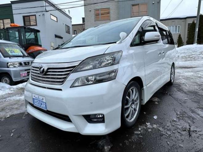 ヴェルファイア2.4 Z 4WD　片側パワースライドドア　Bluetooth　横滑り防止装置　コーナーセンサー　プッシュスタート　ビルトインETC　HDDナビ　ワンセグTV　バックモニター　社外18インチホイール夏 2400