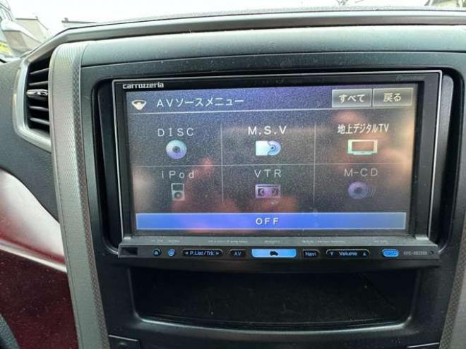 アルファード2.4 240S 4WD　片側パワースライドドア　社外ナビ　地デジ　ビルトインETC　横滑り防止装置　コーナーセンサー　社外19インチアルミホイール夏　プッシュスタート 2400