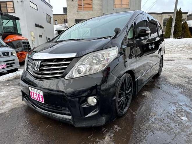 アルファード2.4 240S 4WD　片側パワースライドドア　社外ナビ　地デジ　ビルトインETC　横滑り防止装置　コーナーセンサー　社外19インチアルミホイール夏　プッシュスタート 2400