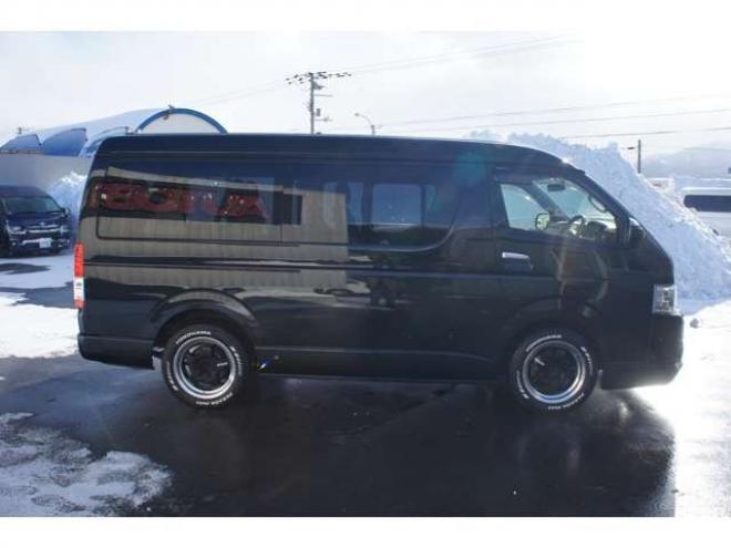 ハイエース2.7 GL ロング ミドルルーフ 4WD　社外メモリーナビTV　バックカメラ　ワークエクストラップ17インチアルミ　415コブラフロントスポイラー　パワースライドドア　LEDヘッドライト　Wエアバック　スマートキー　AC100V 2700