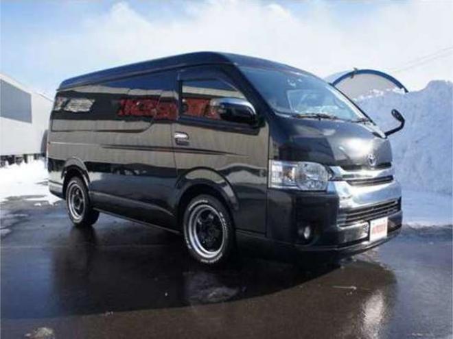 ハイエース2.7 GL ロング ミドルルーフ 4WD　社外メモリーナビTV　バックカメラ　ワークエクストラップ17インチアルミ　415コブラフロントスポイラー　パワースライドドア　LEDヘッドライト　Wエアバック　スマートキー　AC100V 2700