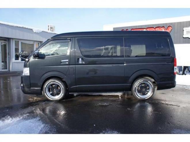 ハイエース2.7 GL ロング ミドルルーフ 4WD　社外メモリーナビTV　バックカメラ　ワークエクストラップ17インチアルミ　415コブラフロントスポイラー　パワースライドドア　LEDヘッドライト　Wエアバック　スマートキー　AC100V 2700