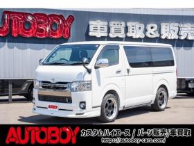 ハイエースバン　2.8 スーパーGL ダークプライムII ロングボディ ディーゼルターボ 4WD　モデリスタフロントスポイラー　ワーク18インチAW　8インチナビTV 両側電動パワースライドドア 415COBRAフラットキット(ベッドキット) 2800
