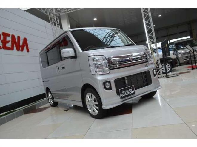 エブリィワゴン PZターボスペシャル 4WD　ワンオーナー車4WDターボセーフティサポート搭載アイドリングストップ横滑り防止装置7インチナビTV両側オートスライドドアオートステップETCハイビームアシストLEDウッドコンビハンドルアイドリングストップ 660