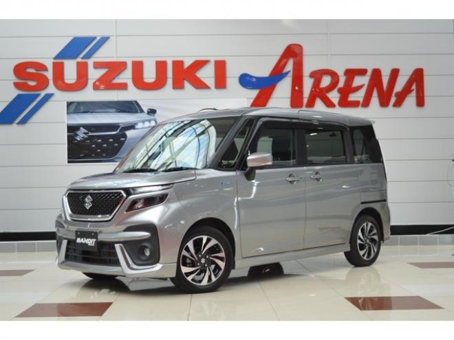 ソリオ1.2 バンディット ハイブリッド MV 4WD　ワンオーナーハイブリット車セーフティサポート搭載アイドリングストップ横滑り防止装置アダプティブクルーズコントロール全方位モニター付9インチナビTVバックカメラ両側オートスライドドアLEDライトETC 1200