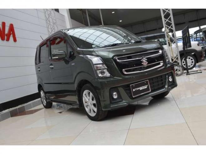 ワゴンRスティングレー ハイブリッド X 4WD　ワンオーナー車ハイブリッド4WDセーフティサポート搭載アイドリングストップ全方位モニター8インチナビTVハイビームアシスト付LEDライトETC横滑り防止装置ヘッドアップディスプレイ 660