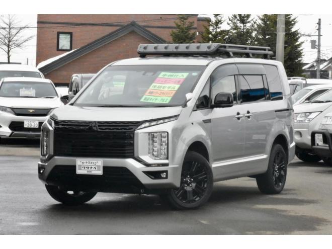 デリカD:5　4WD　本州仕入　ブラックアウト　シャモニー仕様　ＪＡＯＳハンドルプロテクター　新車外しタイヤ／ホイール　両側電動スライドドア　社外ナビ／バックカメラ