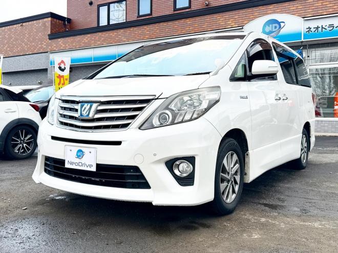 アルファードハイブリッドハイブリッド2.4SR 4WD　ローンが不安な方＜優遇ローン＞　本州仕入 ダブルサンルーフ　純正SDナビTV　両側パワースライド 4WD 2400 5Dr