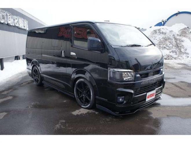レジアスエース2.8 スーパーGL ダークプライム ロングボディ ディーゼルターボ 4WD　415COBRAオフィシャルコンプリート　ファントムヘッドライトシステム&新作HP-6　18インチホイール&フェイスリフトキット&フルエアロ&フローティングリップ&ローフォルムフェンダー　玄武2インチダウンブロック 2800