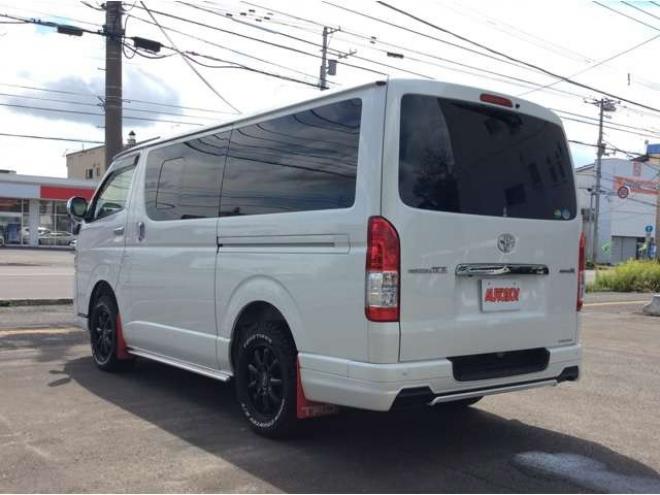 レジアスエース2.8 スーパーGL ダークプライムII ロングボディ ディーゼルターボ 4WD　バン　TRDバンパー&アルパインBIG-X11型　リアヒーター&クーラー　プッシュスタート　スマートキー　　両側スライドドア　ドラレコ　ETC　車線逸脱防止　横滑り防止装置　電動格納ミラー　ベッドキッド 2800
