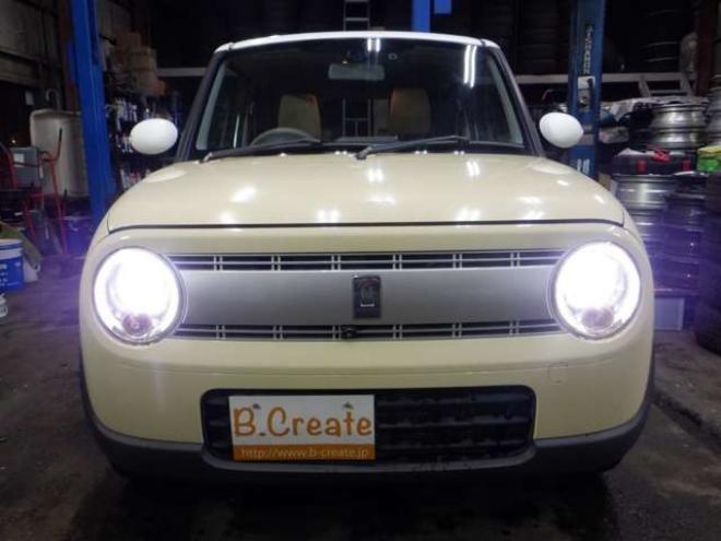 ラパンX 4WD　ナビ　Bluetoothオーディオ　フルセグTV　USB接続　全方位カメラ　衝突軽減ブレーキ　ステアリングスイッチ　ETC　アイドリングストップ　シートヒーター　HID　スマートキー　プッシュスタート 660